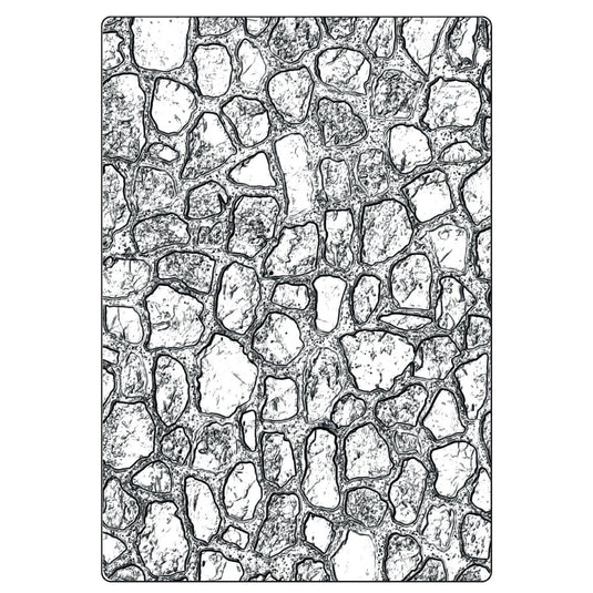 Sizzix • 3d texture fades embossing folder cobblestone large a5 by tim holtz