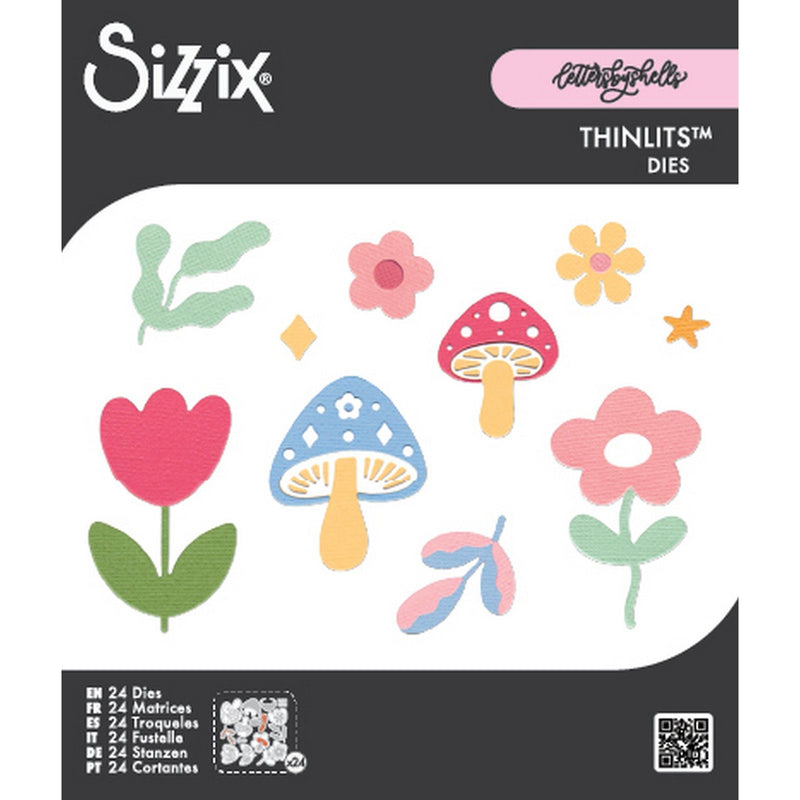 Afbeelding laden in galerijviewer, Sizzix • thinlits die set 25pcs happy florals by letters by shells
