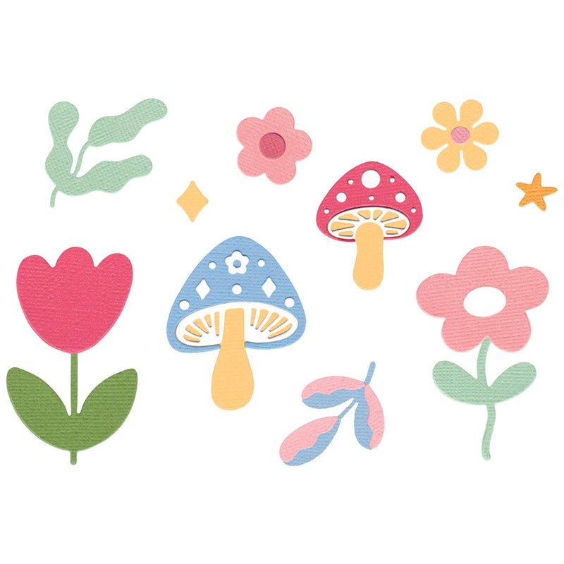 Afbeelding laden in galerijviewer, Sizzix • thinlits die set 25pcs happy florals by letters by shells
