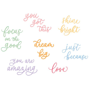 Sizzix • thinlits die set 16pcs cheerful phrases by letters by shells