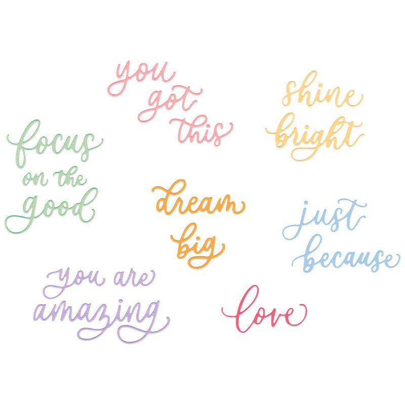 Afbeelding laden in galerijviewer, Sizzix • thinlits die set 16pcs cheerful phrases by letters by shells

