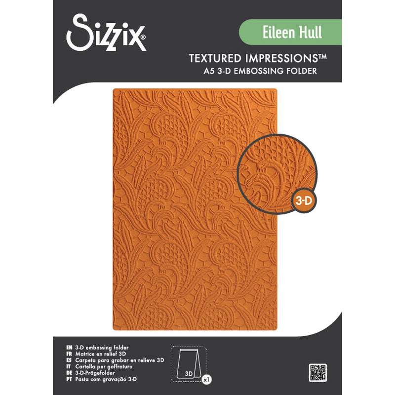 Afbeelding laden in galerijviewer, Sizzix • 3d textured impressions a5 embossing folder lacy leaves by eileen hull
