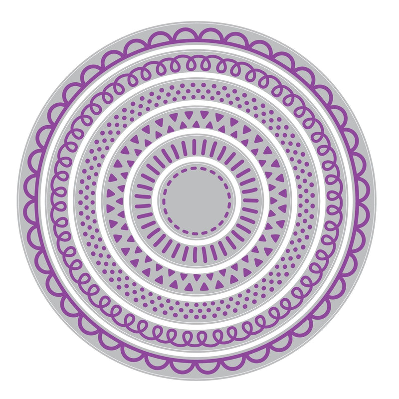 Afbeelding laden in galerijviewer, Sizzix • thinlits die set border party circles by catherine pooler 6pcs
