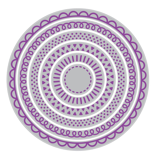 Sizzix • thinlits die set border party circles by catherine pooler 6pcs