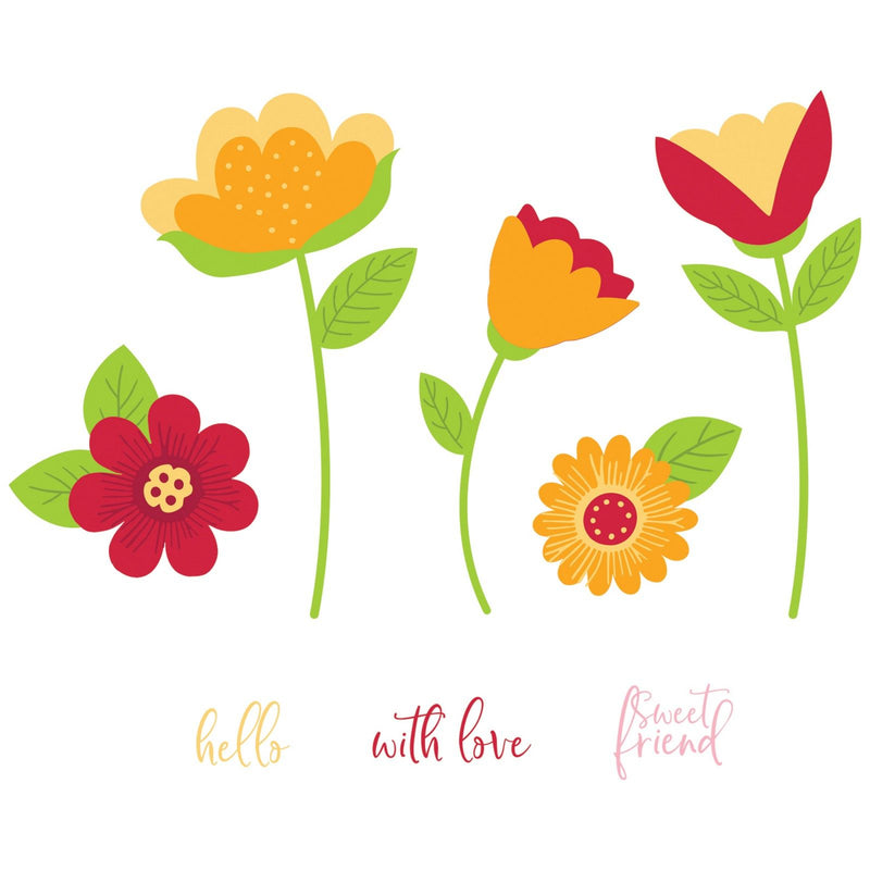 Afbeelding laden in galerijviewer, Sizzix • clear stamp set whimsy bloom nr.1 by catherine pooler 22pcs
