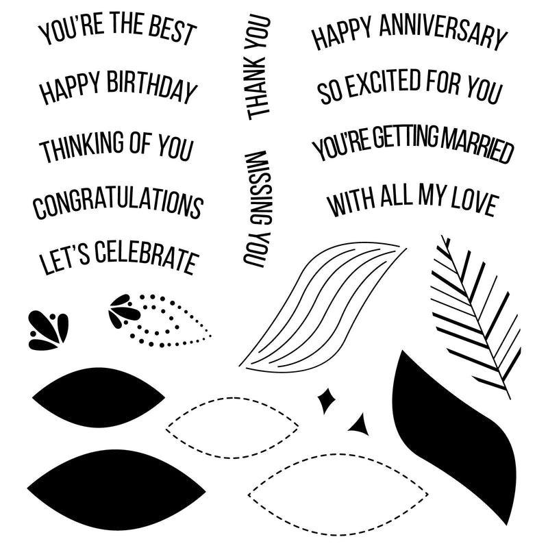 Afbeelding laden in galerijviewer, Sizzix • clear stamp set overarching sentiments by catherine pooler 22pcs
