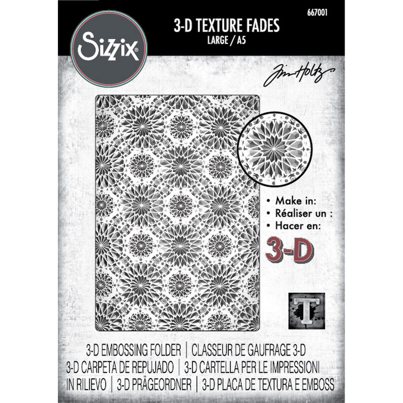 Afbeelding laden in galerijviewer, Sizzix • 3-d texture fades embossing folder kaleidoscope a5 by tim holtz
