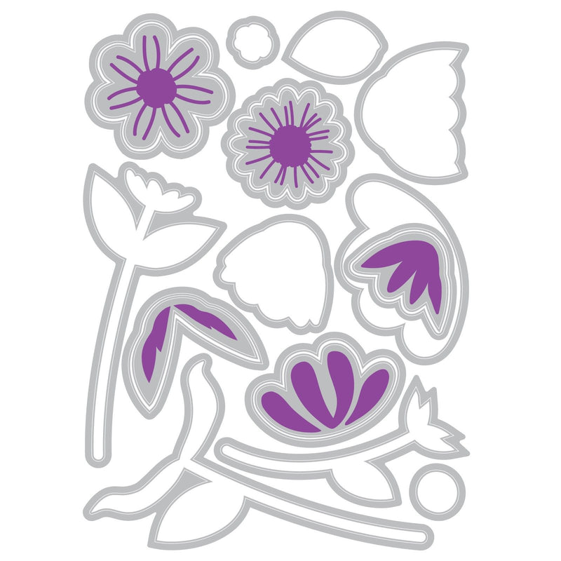 Afbeelding laden in galerijviewer, Sizzix • framelits die set whimsy blooms nr.2 by catherine pooler 16pcs
