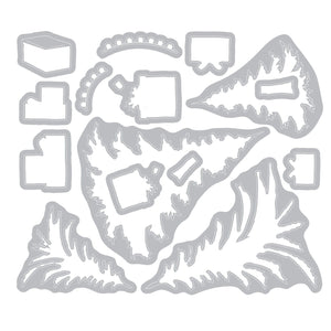 Sizzix • clear stamp set with framelits trees and trinkets by 49 and market 32pcs