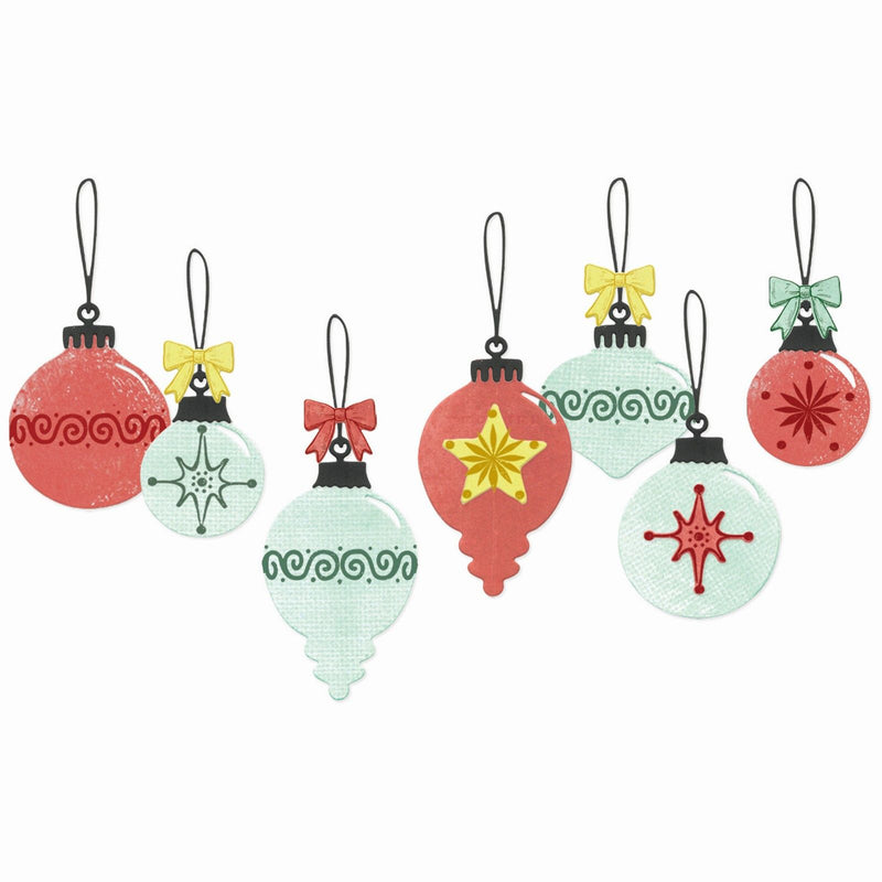 Afbeelding laden in galerijviewer, Sizzix • clear stamp set with framelits baubles by 49 and market 30pcs
