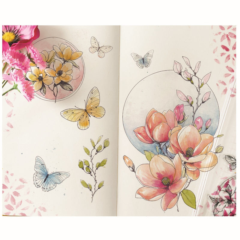 Afbeelding laden in galerijviewer, Sizzix • clear stamp set 7pcs magnolia by willow wolfe
