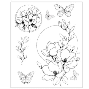 Sizzix • clear stamp set 7pcs magnolia by willow wolfe
