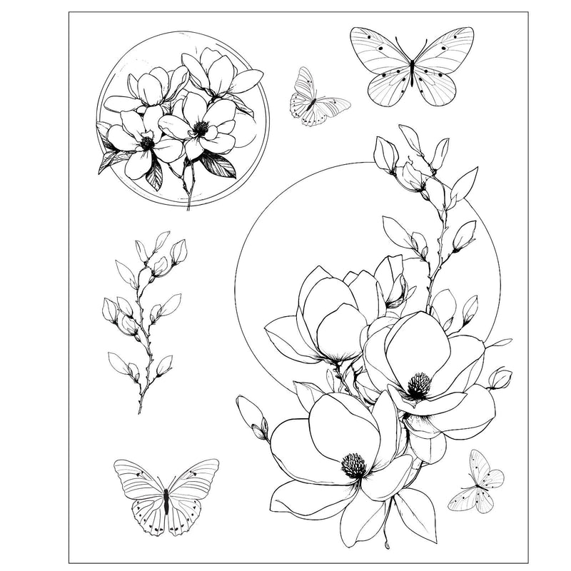 Afbeelding laden in galerijviewer, Sizzix • clear stamp set 7pcs magnolia by willow wolfe
