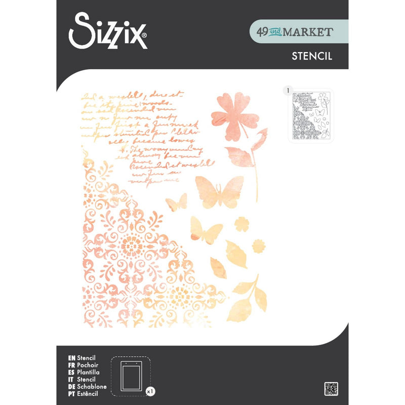 Afbeelding laden in galerijviewer, Sizzix • a4 stencil 1pcs petal play by 49 market
