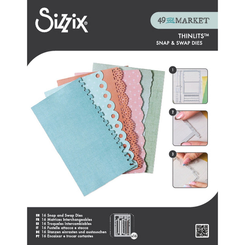 Afbeelding laden in galerijviewer, Sizzix • thinlits die set 16pcs snap and swap journal set by 49 and market

