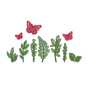 Sizzix • clear stamps set 12pcs 26pcs framelits die greenery layers 1 by vicki boutin