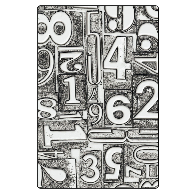 Afbeelding laden in galerijviewer, Sizzix • 3d texture fades embossing folder numbered large a5 by tim holtz
