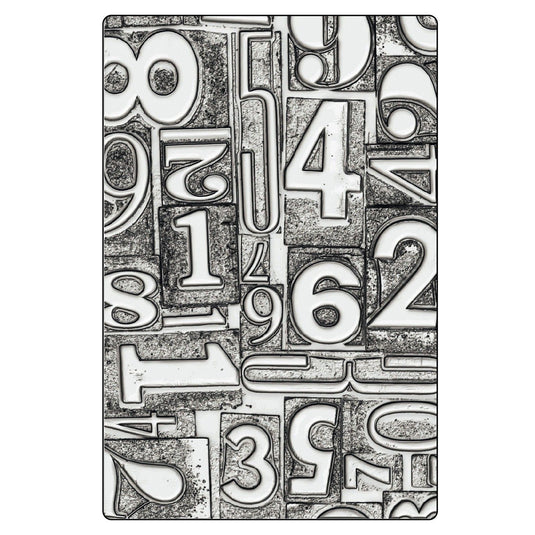 Sizzix • 3d texture fades embossing folder numbered large a5 by tim holtz