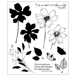 Sizzix • clear stamp set 11pcs wild blooms by willow wolfe