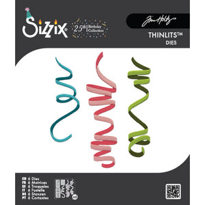 Sizzix • thinlits die set 6pcs celebration streamers by tim holtz