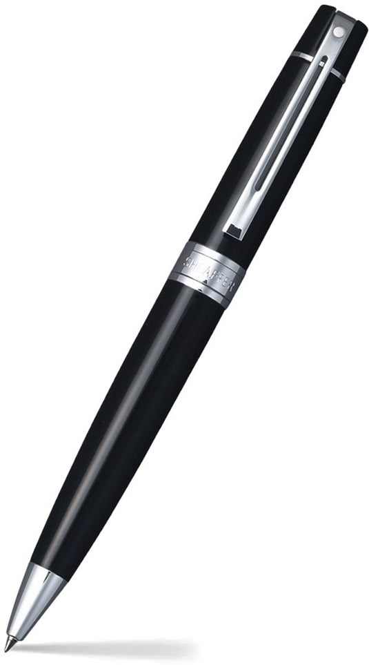 Sheaffer balpen 300 e9312 - glossy black chrome plated - sf-e2931251