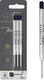 Parker balpenvulling - medium punt (1.0mm) - zwarte quink-inkt - 3 stuks