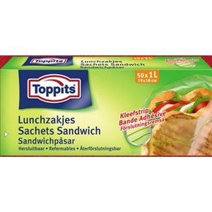 Melitta toppits lunchzakjes hersluitbaar 1l 50 stuks