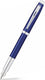 Sheaffer vulpen - 100 - glanzend blauw met chroom - penpunt m - inclusief convertor voor vulling