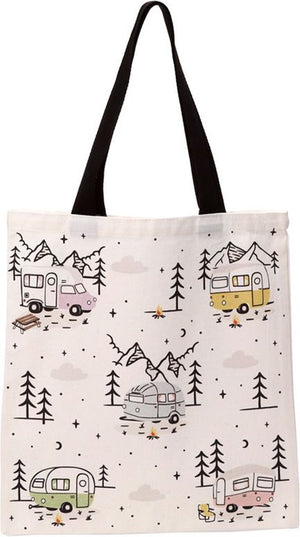 Puckator tas shopper - wildwood camper caravan - polykatoen herbruikbaar - 39.5x37.5cm