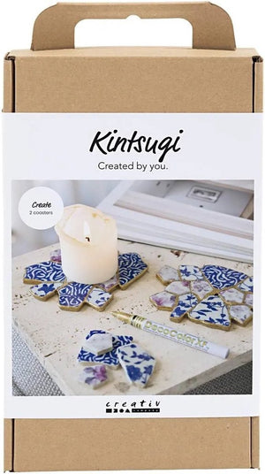 Creativ company cc hobbyset kintsugi blauw goud lichtrood en wit