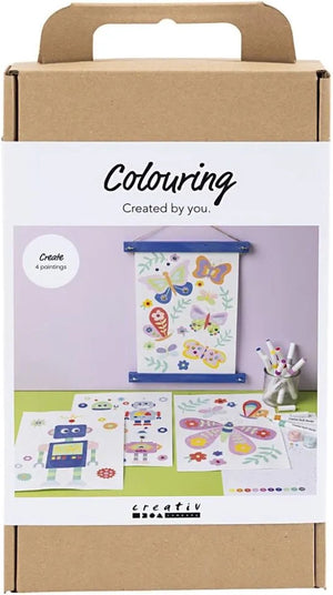 Creativ company cc hobbyset kleuren vlinder en robot met markers