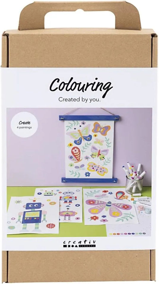 Creativ company cc hobbyset kleuren vlinder en robot met markers