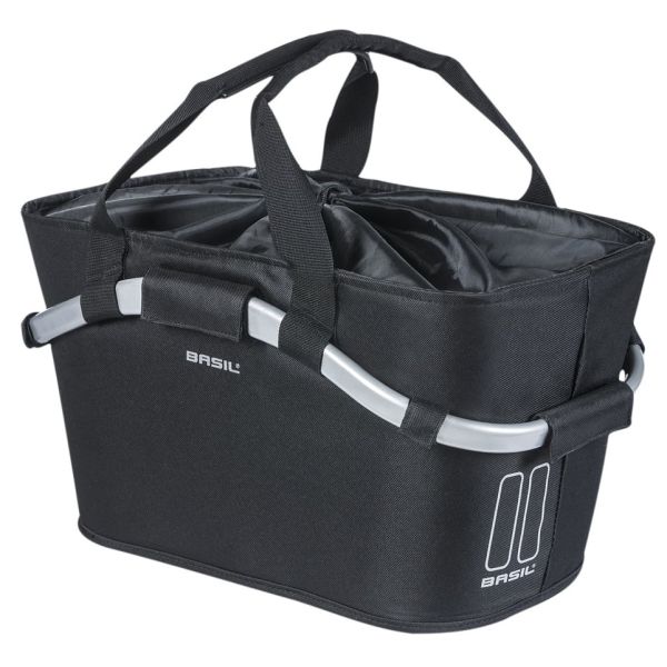 Afbeelding laden in galerijviewer, Basil fietsmand classic carry all met mik bevestiging 22 liter 20 x 38 x 17 cm - zwart
