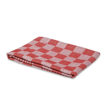 Wecoline theedoek geblokt rood 70x70 cm (6 stuks)