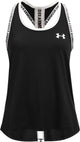 Under armour tech knockout tank-blk meisjes sportshirt - zwart - wit 152