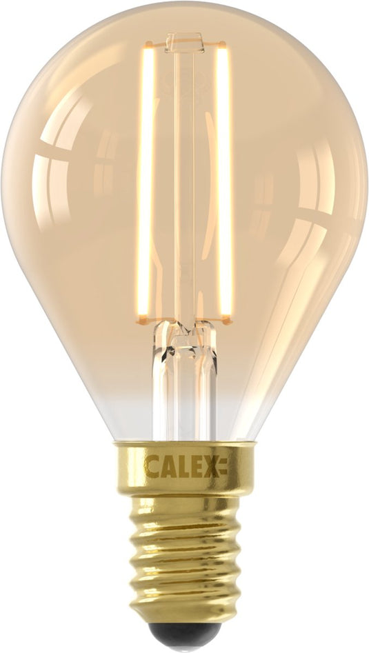 Calex warm filament led lamp - e14 - p45 - goud