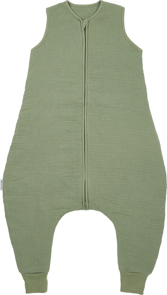 Meyco baby uni baby winter slaapoverall jumper - pre-washed hydrofiel - olive green - 80cm - 2.0 tog