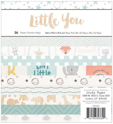 Crate paper • paper pad 15,2x15,2cm little you boy 36 vellen