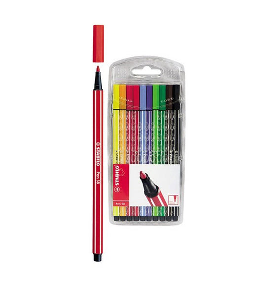 Stabilo viltstift pen 68 kleurenassortiment 10 stuks