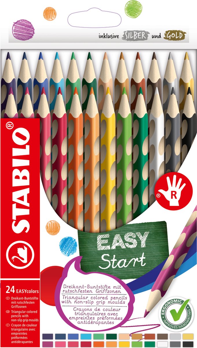 Afbeelding laden in galerijviewer, Stabilo easycolors rechtshandige kleurpotloden - 24dlg.

