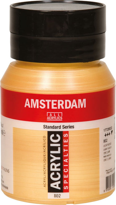 Amsterdam standard series acrylverf pot 500 ml lichtgoud 802