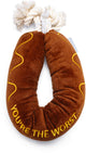 Beeztees bbq worst + touw - hondenspeelgoed - pluche - bruin - 60x7x7 cm one size