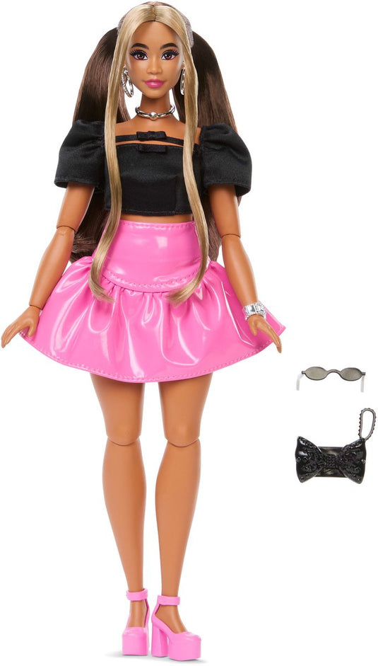 Barbie deluxe stijl pop - met roze vinyl core-rok - modepop
