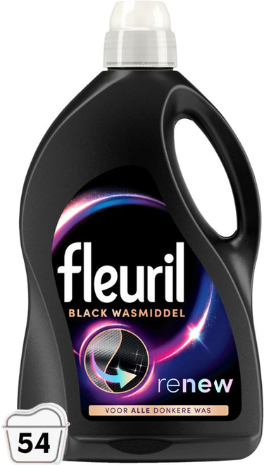 Fleuril black - vloeibaar wasmiddel - donkere en zwarte was - 54 wasbeurten - grootverpakking