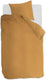 Ambiante cotton uni dekbedovertrek - effen - eenpersoons - 140x200 220 cm - oker