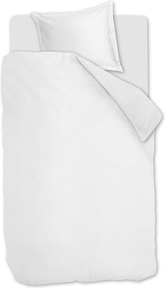 Beddinghouse gloss dekbedovertrek - effen - eenpersoons - 140x200 220 cm - wit