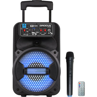 Idance boombox + wielen + microfoon