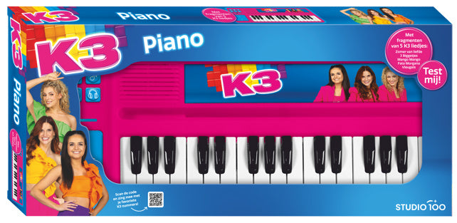 Afbeelding laden in galerijviewer, K3 speelgoedinstrument - piano met drumpad - met fragmenten van 5 liedjes - inclusief batterijen
