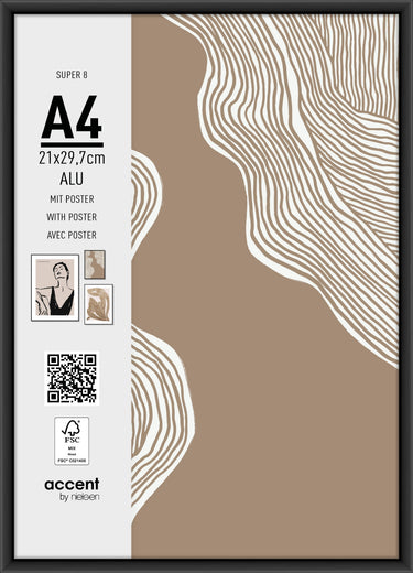 Nielsen design nielsen fotolijst 5421126 super 8 zwart 21x29,7 cm