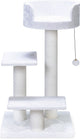 Beeztees krabpaal serpa figo - incl touw met balletje - 3 ligplekken - wit - 50x50x92 cm